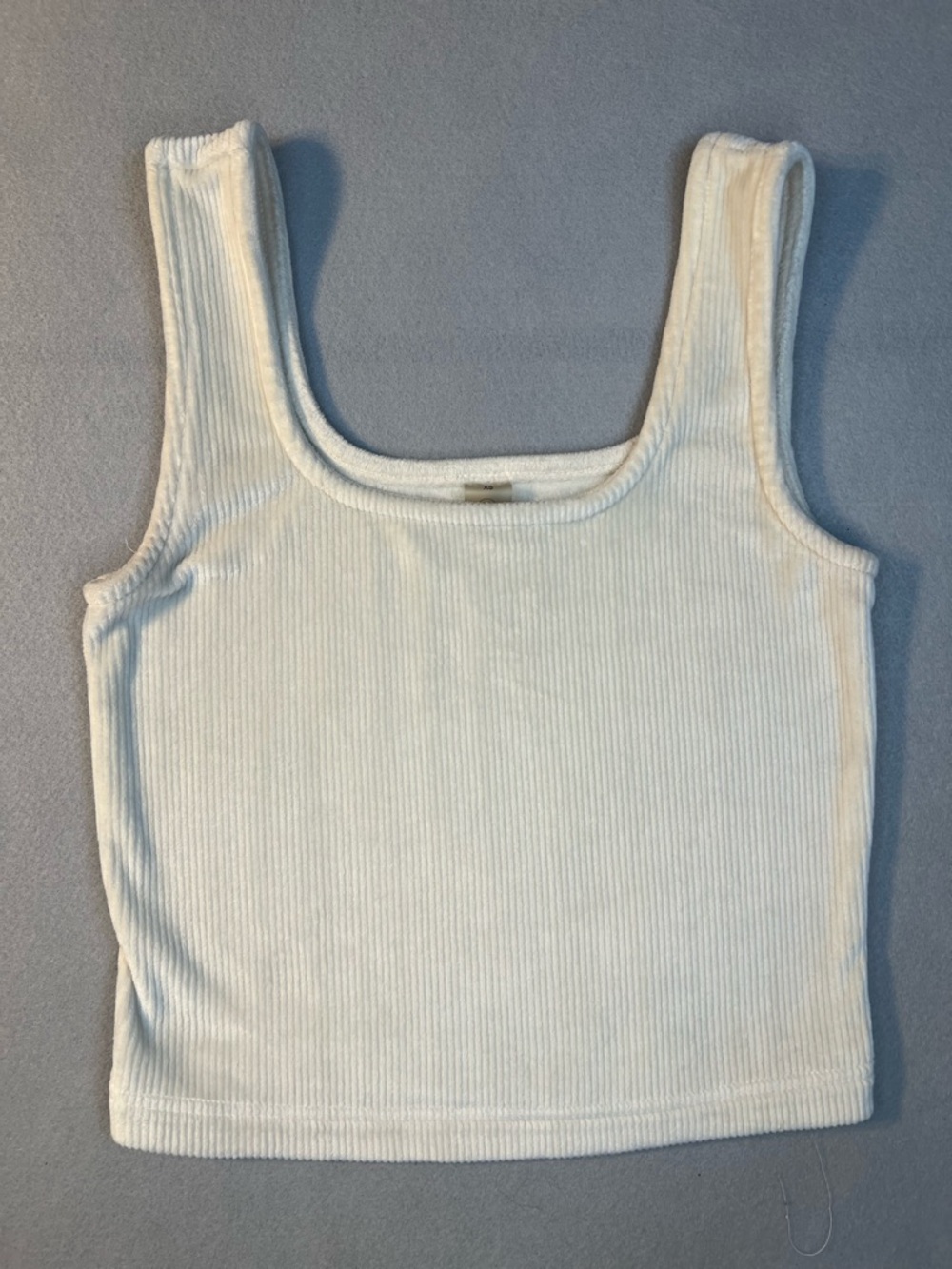 Lou & Grey Cream Ribbed Crop Tank Top Women’s XS Casual